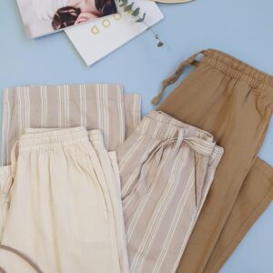 شلوار لینن راه راه 70 0011769