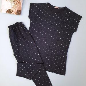 ست تیشرت و شلوارک خالخالی (ایراددار)